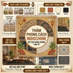 Gợi Ý Mẫu Thảm Thảm Phong Cách Indochine Đẹp, Tinh Tế
