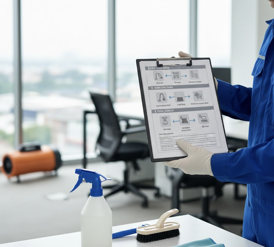 Một đơn vị cung cấp dịch vụ giặt thảm văn phòng uy tín luôn có quy trình kỹ thuật rõ ràng, phân tách từng bước theo từng loại thảm để đảm bảo hiệu quả làm sạch và độ an toàn cho vật liệu