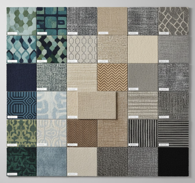 Mẫu mã phong phú là một trong những ưu điểm dễ nhận thấy khi review thảm Trung Quốc qua trải nghiệm thực tế tại kho