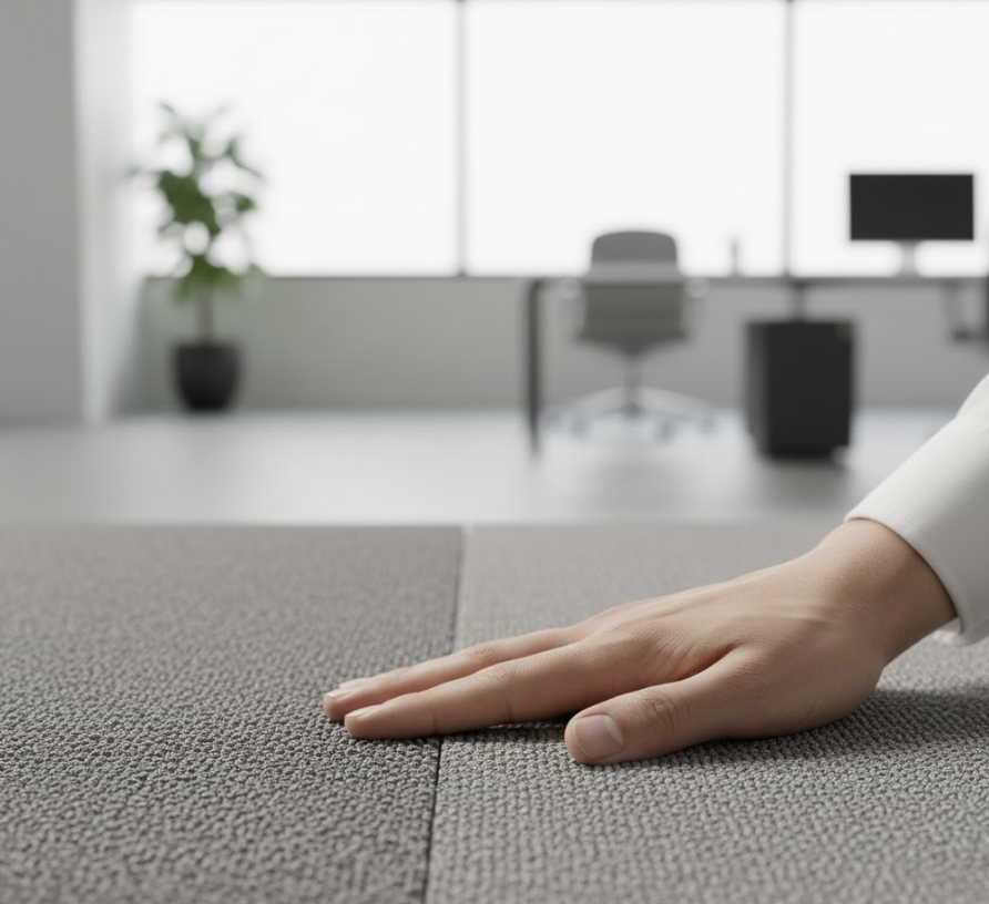 Do cấu trúc sợi ngắn và dệt chặt, thảm trải sàn văn phòng sợi Polypropylene cho cảm giác bề mặt chắc, phù hợp sử dụng dài ngày nhưng không tạo độ mềm sâu như các dòng sợi cao cấp