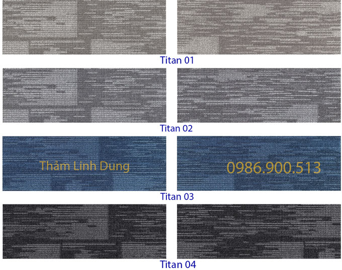 Bảng màu thảm trải sàn Titan