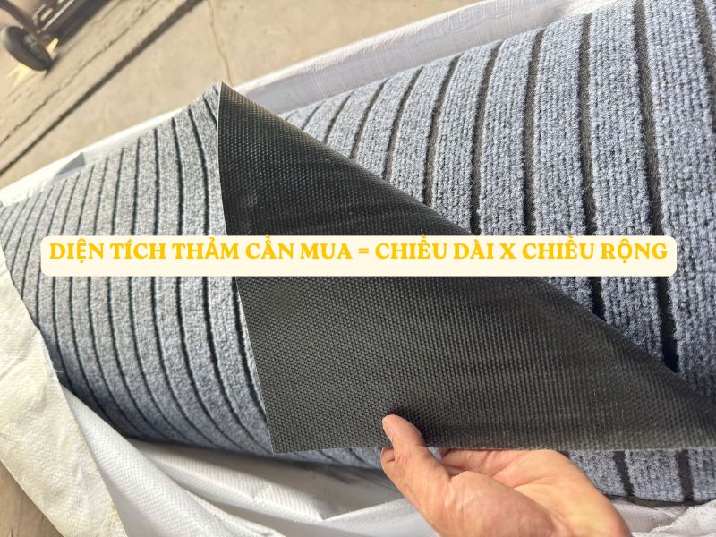 Cách tính số lượng thảm chùi chân cuộn cắt theo mét
