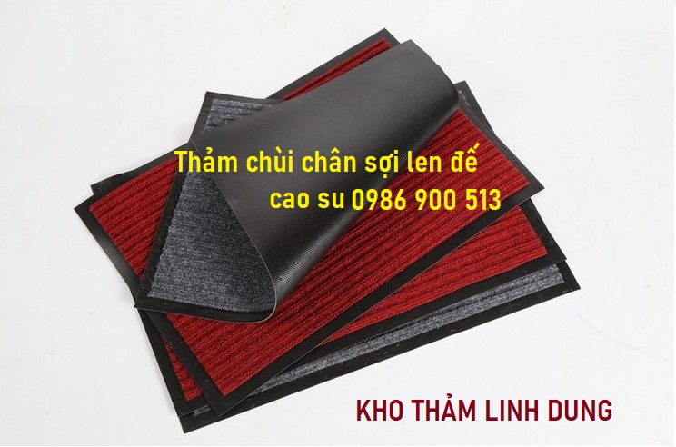 Thảm chùi chân sợi len đế cao su có khả năng thấm hút nước tốt