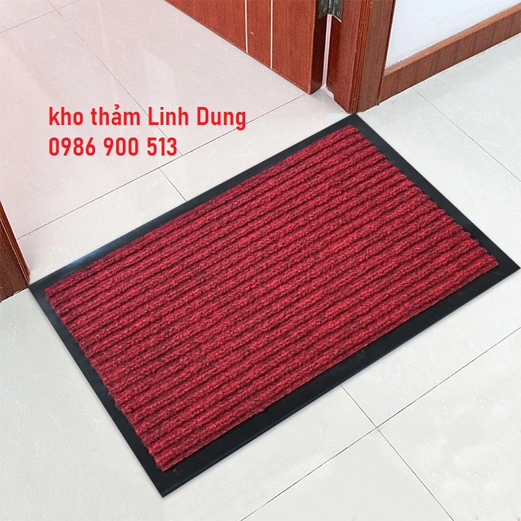 Thảm chùi chân sợi len đế cao su ( màu đỏ )