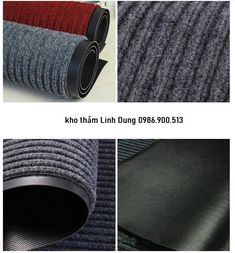 Thảm lau chùi chân đế cao su ( gồm màu đỏ và màu ghi )