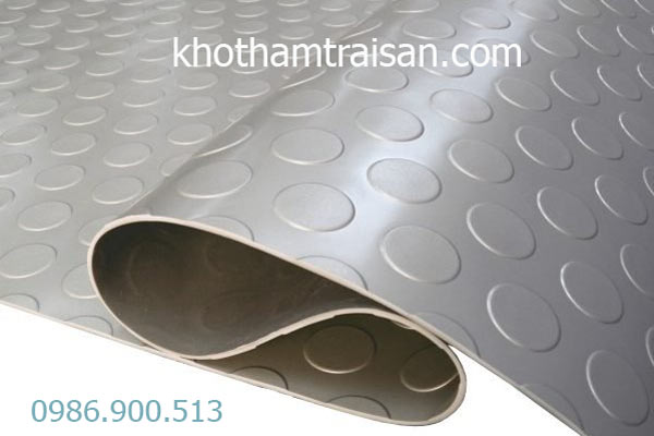 Thảm nhựa nút tròn màu ghi