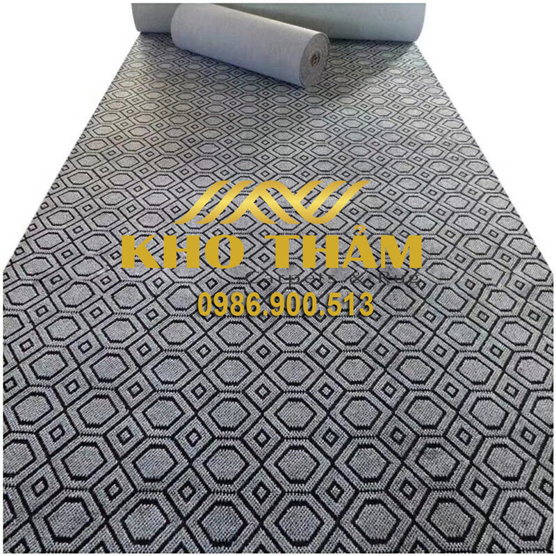 Thảm nỉ con rô quả trám màu ghi