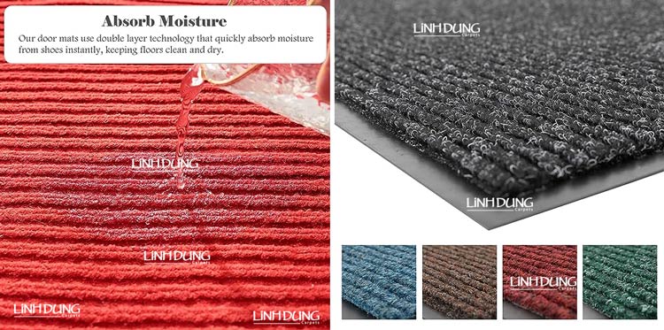 Thấm nước của thảm chùi chân sợi len đế cao su