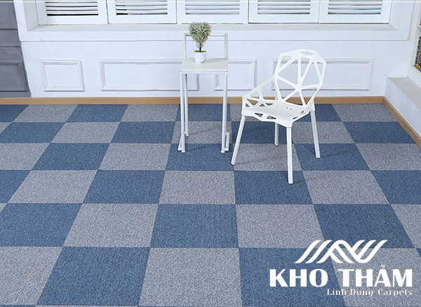 Thảm Tấm Một Màu Thảm Ghép Tấm Đế Cao Su 50 x 50