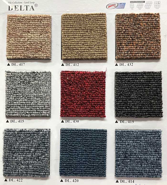 Thảm trải sàn delta bảng mã màu