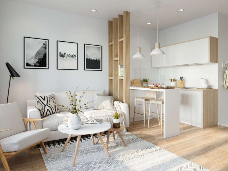 Trước khi mua thảm trải s&agrave;n cho căn hộ studio, h&atilde;y đo chiều d&agrave;i, chiều rộng khu vực cần phủ v&agrave; khoảng trống quanh sofa