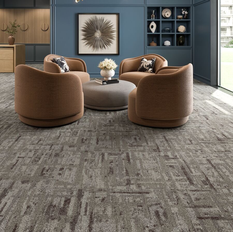 Tarkett Interwoven Journeys™ – Kết cấu lớp nổi trong top 10 mẫu thảm văn phòng mới nhất 2026