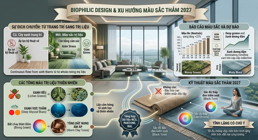 Xu hướng m&agrave;u thảm 2027 kh&ocirc;ng c&ograve;n đề cao độ b&atilde;o h&ograve;a cao